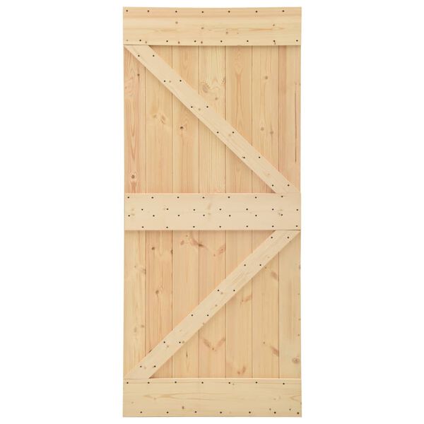vidaXL Ușă glisantă cu set feronerie, 100 x 210 cm, lemn masiv de pin