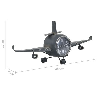 vidaXL Ceas, design aviator, gri, 41x8x17 cm, metal