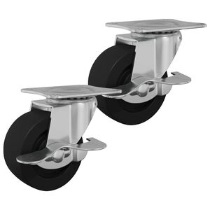 vidaXL Roată 2 pcs Negru și argintiu 63 x 48 x 46 mm Fier și nylon