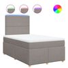 vidaXL Pat box spring cu saltea, taupe, 120x190 cm material textil