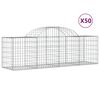 vidaXL Coșuri gabion arcuite 50 buc, 200x50x60/80 cm, fier galvanizat