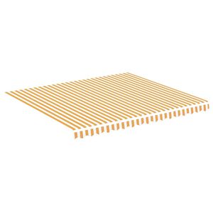 vidaXL P&acirc;nză de rezervă copertină, galben și alb, 380x345 cm, poliester