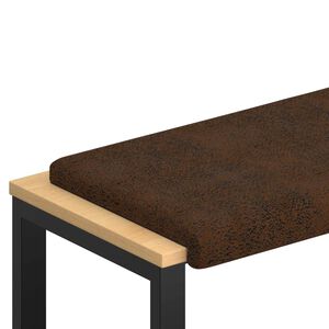 vidaXL Perna pentru bancă Material din microfibră Maro Ad&acirc;ncime 35 cm