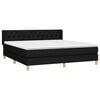 vidaXL Pat box spring cu saltea, negru, 160x200 cm, textil