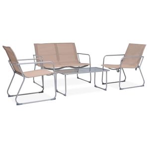 vidaXL Set mobilier de grădină, 4 piese, gri taupe, oțel și textil