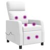 vidaXL Reclinabil cu masaj Alb Piele artificială