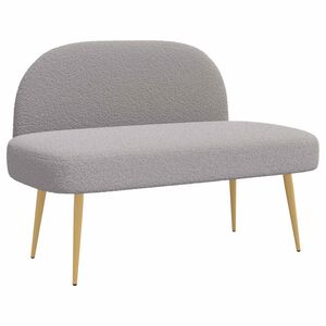 vidaXL Bancă tapițată cu spătar Gri deschis 110 x 60 x 76 cm Boucl&eacute;