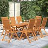 vidaXL Set mobilier de grădină, 9 piese, lemn masiv de acacia, 160-240 cm
