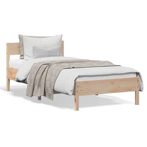 vidaXL Cadru de pat fără saltea, 75x190 cm, lemn masiv de pin