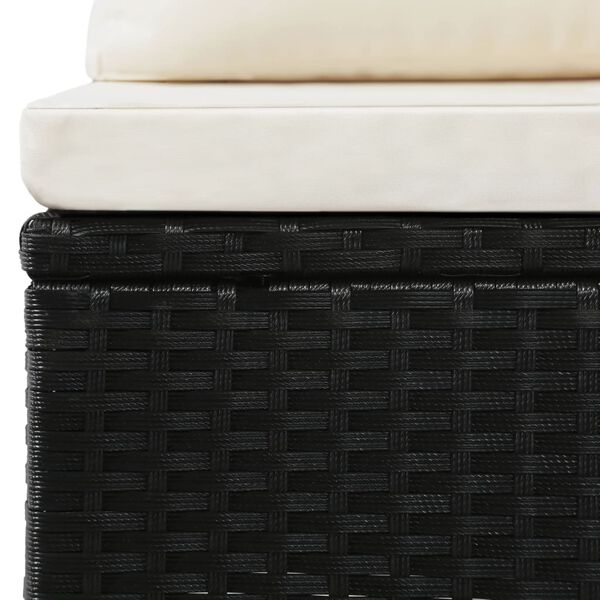 vidaXL Set mobilier de grădină cu perne, 4 piese, negru, poliratan