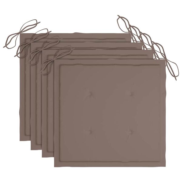 vidaXL Scaune de exterior cu perne, 4 buc., lemn masiv de acacia