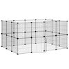 vidaXL Cușcă animale de companie cu ușă 28 panouri negru 140x105x70 cm oțel