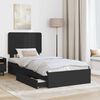 vidaXL Pat cu storage cu headboard Negru 100 x 200 cm Lemn compozit