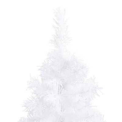 vidaXL Set brad Crăciun artificial de colț LED&globuri alb 150 cm PVC