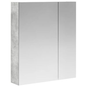 vidaXL Dulap cu oglindă pentru baie Gri din beton 60 x 14,5 x 70 cm