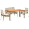 vidaXL Set canapele de grădină, 4 piese, cu perne, bej, poliratan
