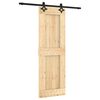 vidaXL Ușă glisantă Natural și Negru 70 x 210 cm Lemn de Pin Solid
