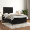 vidaXL Pat box spring cu saltea, negru, 120x190 cm, catifea