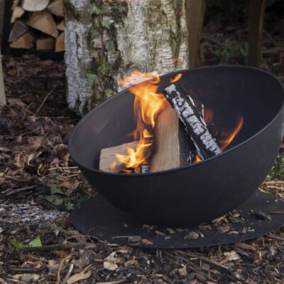 Esschert Design Vatră de foc înclinată pe disc, negru