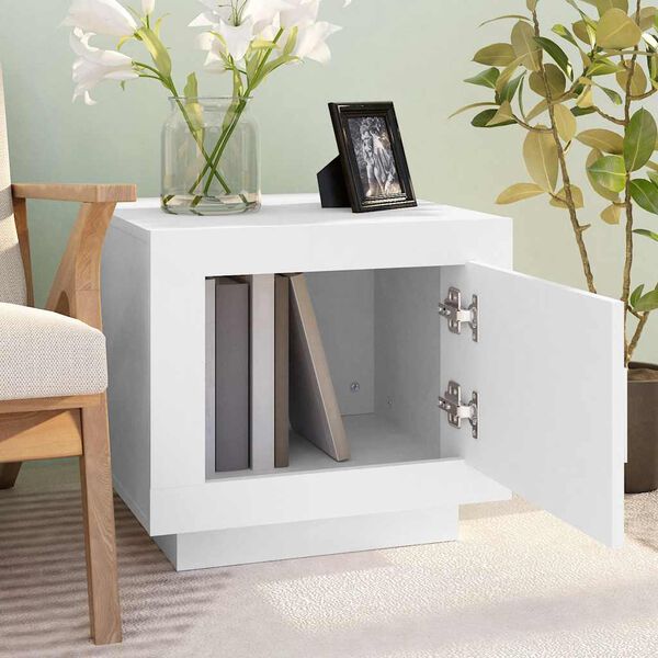 vidaXL Măsuță de cafea, alb, 51x50x45 cm, lemn prelucrat