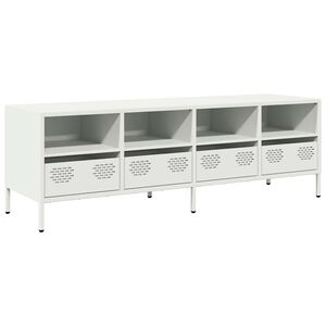 vidaXL Dulap TV, alb, 135x39x43,5 cm, oțel laminat la rece