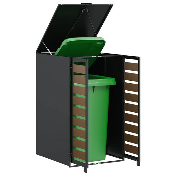 vidaXL Depozit pentru coșuri cu capac cu mecanism pe gaz pentru coș de 240L