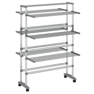 vidaXL Uscător de rufe cu roți, 89x64x129 cm, aluminiu