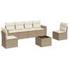 vidaXL Set canapele de grădină, 7 piese, cu perne, bej, poliratan