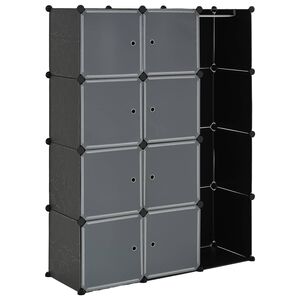 vidaXL Dulap modular cu 9 compartimente, 109x36,5x143 cm, negru și alb