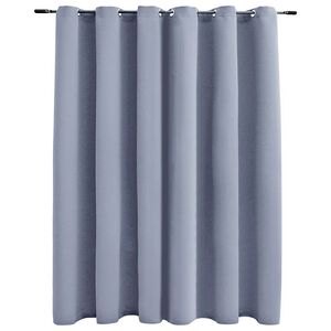 vidaXL Draperie opacă cu inele metalice, gri, 290 x 245 cm