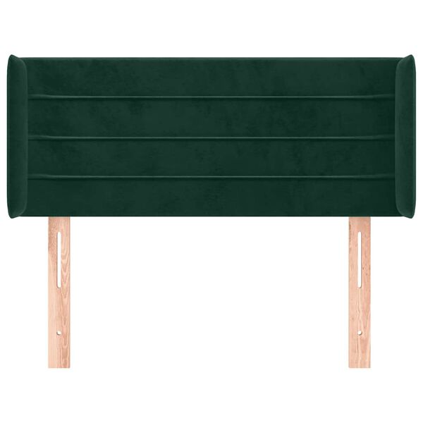 vidaXL Tăblie pat cu aripioare verde &icirc;nchis 83x16x78/88 cm catifea