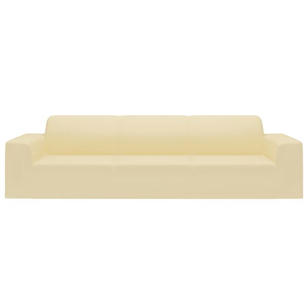 vidaXL Husă elastică pentru canapea cu 4 locuri poliester jersey crem
