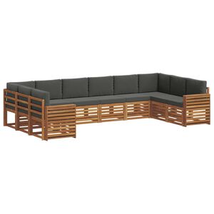 vidaXL Seturi de canapele cu pernă 10 pcs Natural și Antracit