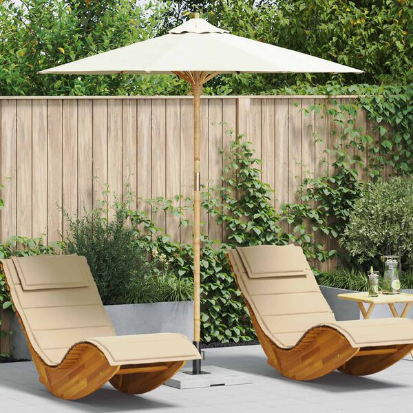 vidaXL Parasol de Grădină Alb crem &Oslash; 270 x 260 cm Bambus