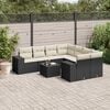 vidaXL Set mobilier de grădină cu perne, 9 piese, negru, poliratan