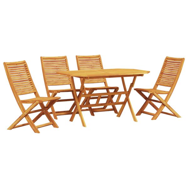 vidaXL Set de masă pentru grădină 5 pcs Maro lemn masiv de acacia