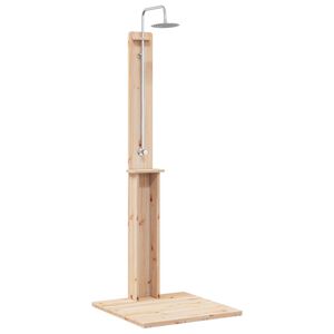 vidaXL Duș exterior 206 cm Lemn masiv de pin și oțel inoxidabil