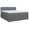 vidaXL Pat boxspring cu saltea Gri &icirc;nchis 140 x 200 cm Țesătură