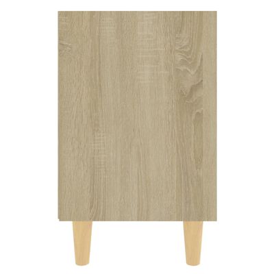 vidaXL Noptieră cu picioare din lemn masiv, stejar sonoma, 40x30x50 cm
