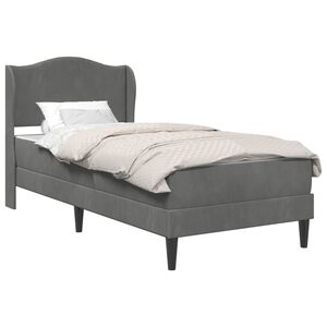 vidaXL Cadru de pat cu headboard Gri &icirc;nchis 100 x 200 cm Catifea