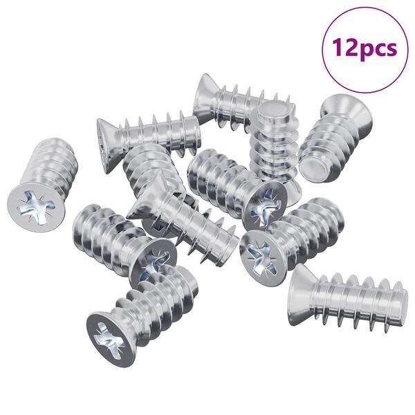 vidaXL Șurub 12 pcs Argintiu M6 x 12 mm Fier