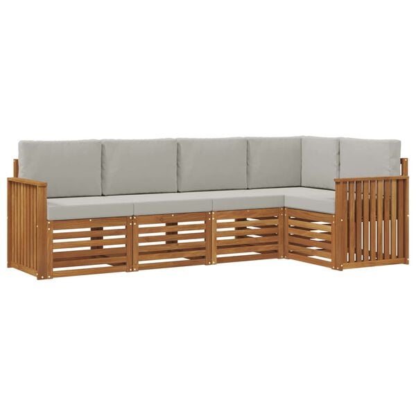 vidaXL Seturi de canapele cu pernă 5 pcs Gri natural și deschis