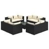 vidaXL Set mobilier de grădină cu perne, 9 piese, negru, poliratan