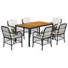 vidaXL Set mobilier de grădină cu perne, 7 piese, negru, poliratan