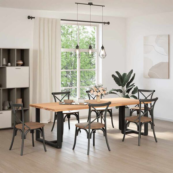 vidaXL Picioare de masă în formă de T, 2 buc., negru, 90x35x(72-73) cm, oțel