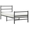 vidaXL Cadru pat metalic cu tăblii de cap/picioare&nbsp; negru, 90x190 cm