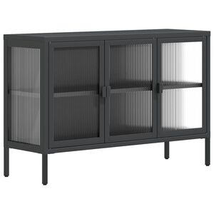 vidaXL Dulap, negru, 105x35x70 cm, sticlă și oțel
