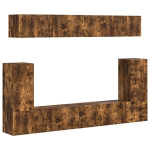 vidaXL Set comodă TV Pe perete 5 pcs Stejar fumuriu Lemn compozit