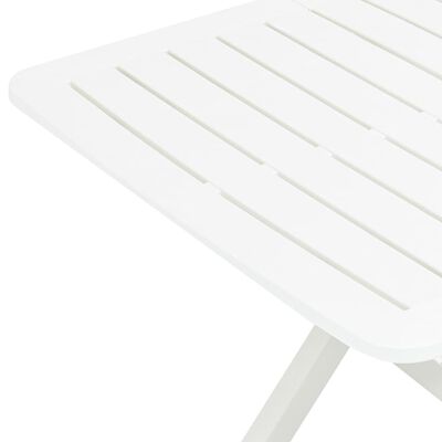 vidaXL Masă de grădină pliabilă, alb, 79 x 72 x 70 cm, plastic