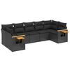 vidaXL Set canapele de grădină cu perne, 7 piese, negru, poliratan